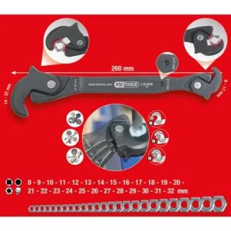 Одноручний багатофункціональний ключ 8-17/14-32 мм KS TOOLS 114.0055