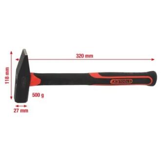 Слюсарний молоток з рукояткою з фібергласу 500 гр KS TOOLS 142.1351