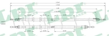 Трос ручного гальма LPR C0249B