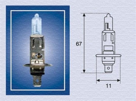 H1 24 Лампа розжарювання (H1 24V 70W) MAGNETI MARELLI 002552100000 (фото 1)