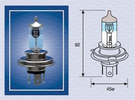 H4 12 XL Лампа розжарювання (H4 12V 60/55W XL) MAGNETI MARELLI 002585100000 (фото 1)