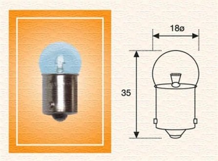 R10W 24 Лампа розжарювання (24V R10W) MAGNETI MARELLI 004009100000 (фото 1)