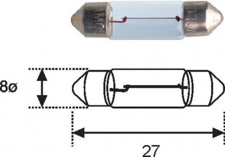 C3W 12 Лампа розжарювання (12V C3W) MAGNETI MARELLI 009417100000 (фото 1)