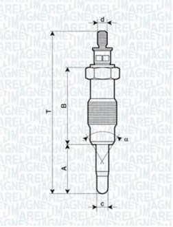 Свічка розжарювання MAGNETI MARELLI 062582804304