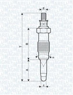 Свічка розжарювання MAGNETI MARELLI 062583003304 (фото 1)