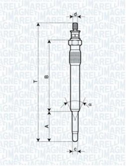 Свічка розжарювання MAGNETI MARELLI 062900001304 (фото 1)