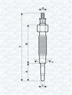 Свічка розжарювання MAGNETI MARELLI 062900019304 (фото 1)