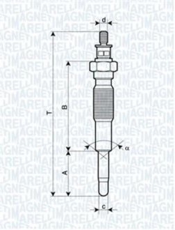 Свічка розжарювання MAGNETI MARELLI 062900063304 (фото 1)