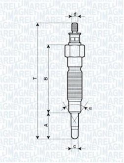 Свічка розжарювання MAGNETI MARELLI 062900064304 (фото 1)