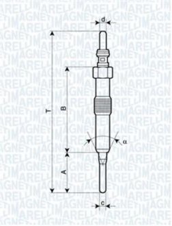 Свічка розжарювання MAGNETI MARELLI 062900089304