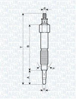 Свічка розжарювання MAGNETI MARELLI 062900093304 (фото 1)