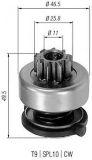 Бендикс стартера MAGNETI MARELLI 940113020301 (фото 1)