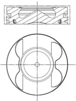 Поршень з кільцями MB 83,01 OM 642 цил. 4-6 (Mahle) MAHLE / KNECHT 001 PI 00107 000