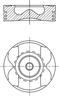 Поршень з кільцями MB 83,50 OM651 прямий шатун (Mahle) MAHLE / KNECHT 001 PI 00177 002