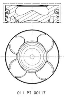Поршень з кільцями FIAT/OPEL 69.8 199B1/A13DTE/A13DTR/A13FD/Z13DTE (MAHLE) MAHLE / KNECHT 011 PI 00117 001