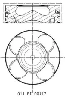 Поршень з кільцями FIAT/OPEL 70.0 199B1/A13DTE/A13DTR/A13FD/Z13DTE (вир-во MAHLE) MAHLE / KNECHT 011 PI 00117 002