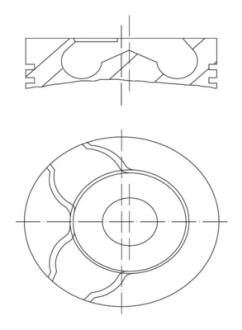 Поршень з кільцями RENAULT 76,50 K9K802 2008- (Mahle) MAHLE / KNECHT 021 PI 00122 002