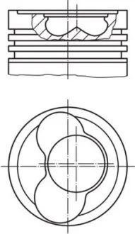 Поршень з кільцями VAG 79,51мм 1.9 TDI 2001- 1-2 цил. з каналом (MAHLE) MAHLE / KNECHT 030 65 00