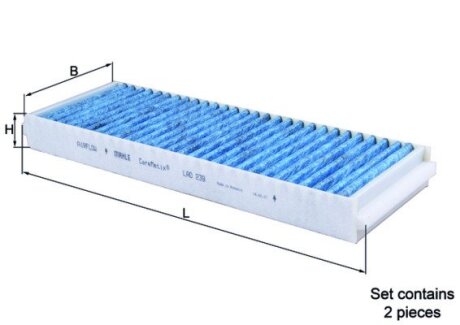 Фільтр салону антиалергенний комплект 2 шт. на Audi A6 2 MAHLE / KNECHT LAO239S