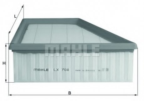 Фільтр забору повітря MAHLE / KNECHT LX708 (фото 1)