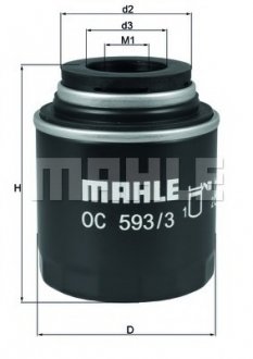 Фільтр оливи MAHLE / KNECHT OC593/3