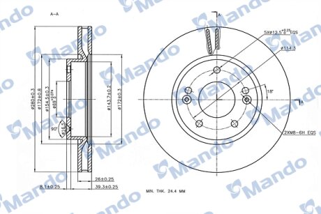 Диск гальмівної MANDO MBC030262