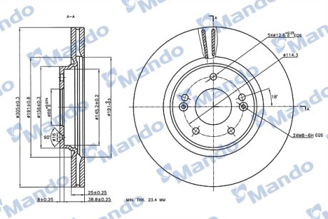 Диск гальмівної MANDO MBC030273