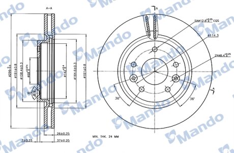 Диск гальмівної MANDO MBC035165