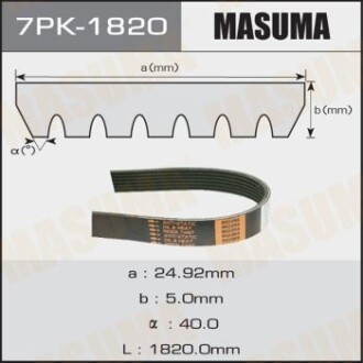 Ремень поликлиновой MASUMA 7PK1820