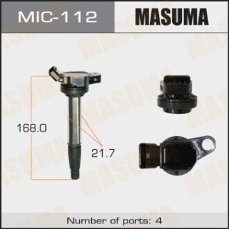 Катушка зажигания 1ZRFE, 2ZRFE, NZE14#.ZRE14#.NZE15#.NCP11# (MIC-112) MASUMA MIC112