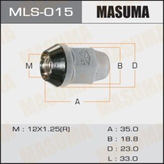 Гайка колеса 12x1.25 / под ключ=19мм MASUMA MLS015