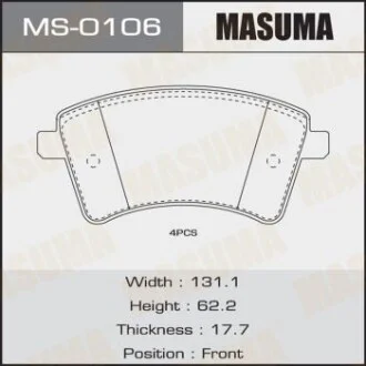 Колодки тормозные передн MERCEDES-BENZ 109 CDI (415.601, 415.603, 415.605), 108 MASUMA MS0106