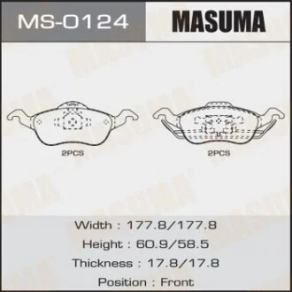 Гальмівні колодки передня AN-4328K, P24046  MASUMA MS0124