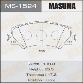 Колодки гальмівні (MS-1524) MASUMA MS1524
