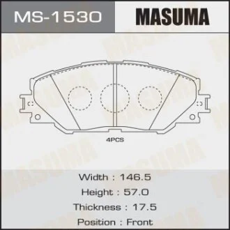 Колодки гальмівні передн Toyota Auris (10-), RAV 4 (05-16) (MS-1530) MASUMA MS1530