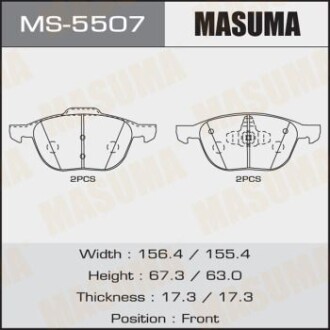 Колодка тормозная передняя Ford Focus (04-)/ Mazda 3 (03-), 5 (05-15) MASUMA MS5507