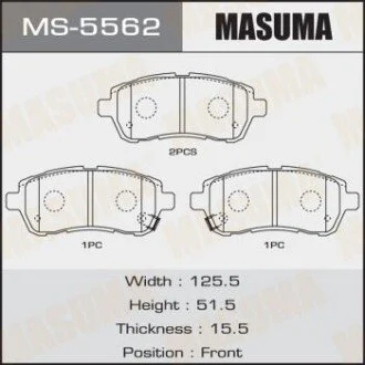 Гальмівні колодки передня AN-754WK, NP5030, P16013  MASUMA MS5562