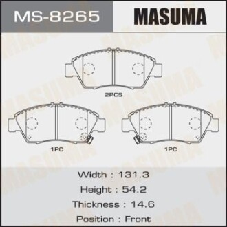 Колодки тормозные передн HONDA CIVIC IX (FB, FG) 1.8 (FB2) (12-17), HONDA CR-Z (MASUMA MS8265