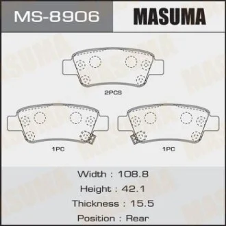 Колодка тормозная задняя Honda CR-V (07-12)  MASUMA MS8906