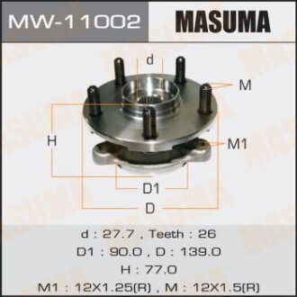 Ступица колеса переднего в сборе с подшипником Toyota Auris (06-), Avensis (11-) MASUMA MW11002