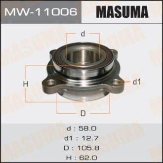 Ступица колеса переднего в сборе с подшипником Toyota Land Cruiser (07-), Sequoi MASUMA MW11006