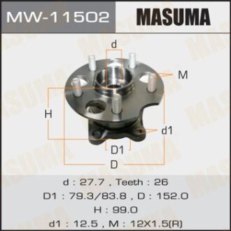 Ступица колеса заднего в сборе с подшипником Lexus RX 350 (05-09)/ Toyota Haghla MASUMA MW11502