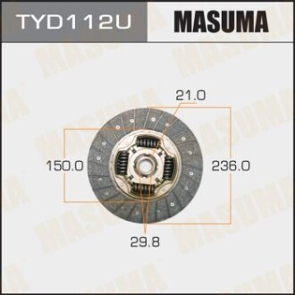 Диск сцепления 236*150*21*29.8 TOYOTA AVENSIS MASUMA TYD112U