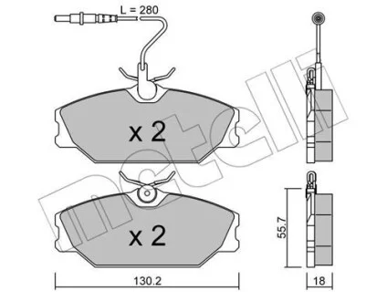 Комплект гальмівних колодок (дискових) Metelli 22-0142-0