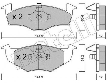 Комплект гальмівних колодок (дискових) Metelli 22-0206-0