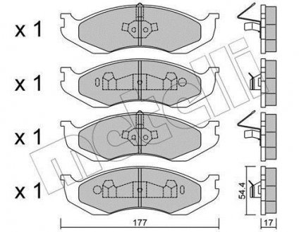 Комплект гальмівних колодок (дискових) Metelli 22-0218-0