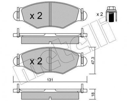 Комплект гальмівних колодок (дискових) Metelli 22-0254-0 (фото 1)