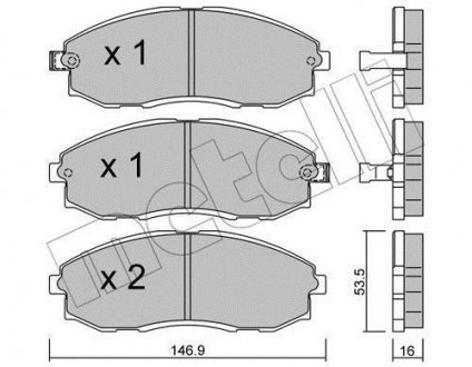 Комплект гальмівних колодок (дискових) Metelli 22-0297-0 (фото 1)