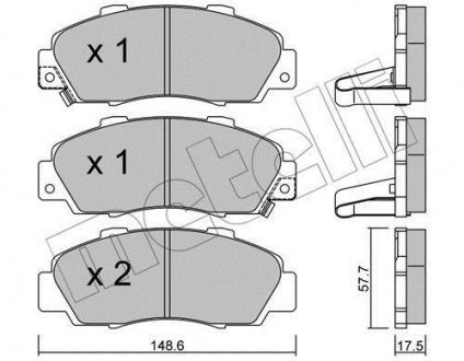 Комплект гальмівних колодок (дискових) Metelli 22-0298-0 (фото 1)