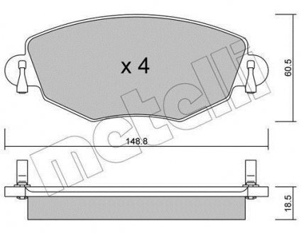 Комплект гальмівних колодок (дискових) Metelli 22-0318-0 (фото 1)